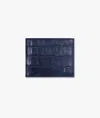 Larusmiani Horizontal Alligator Card Holder Capital Wallet In Blue
