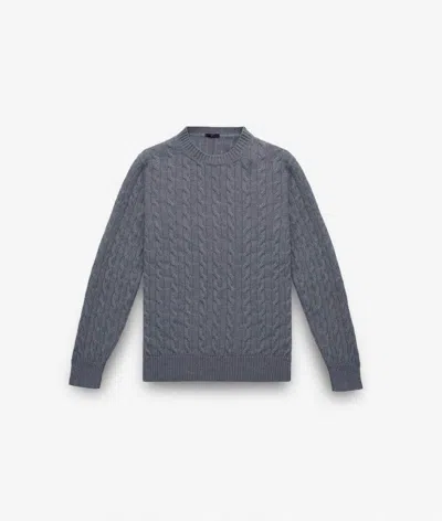 Larusmiani Cable Knit Jumper Col Du Pillon Jumper In Lightgray