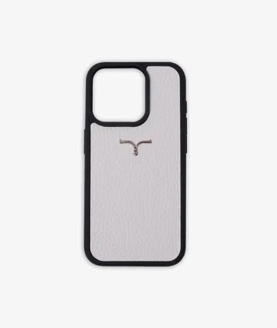 Larusmiani Calf Leather Cover For Iphone 15 Accessory In White