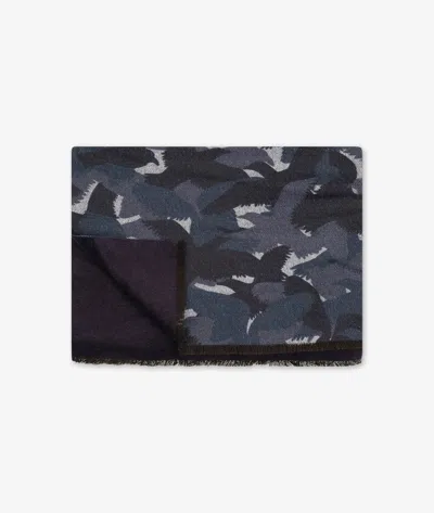 Larusmiani Camouflage Scarf Scarf In Midnightblue
