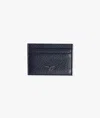 Larusmiani Horizontal Alligator Card Holder Capital Wallet In Navy