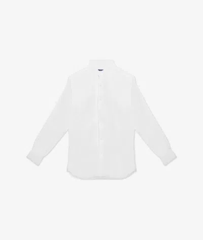 Larusmiani Casual Linen Shirt Kensington T-shirt In White