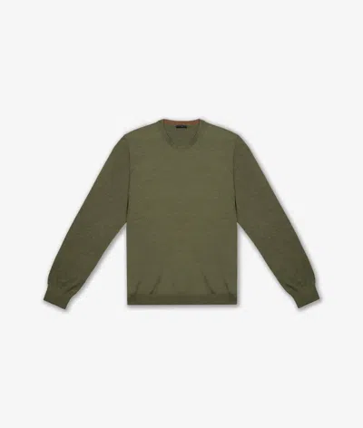 Larusmiani Crew Neck Sweater Sweater In Olive