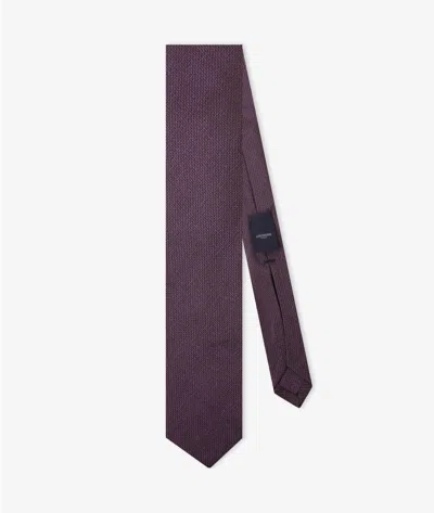 Larusmiani Grey Silk Tie Tie In Purple