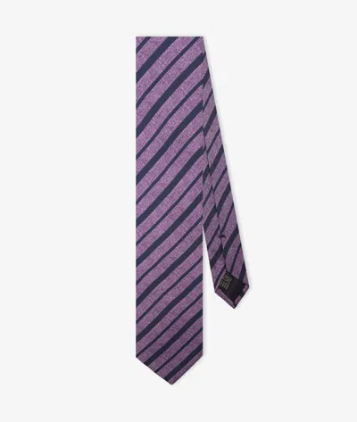 Larusmiani Grey Silk Tie Tie In Purple