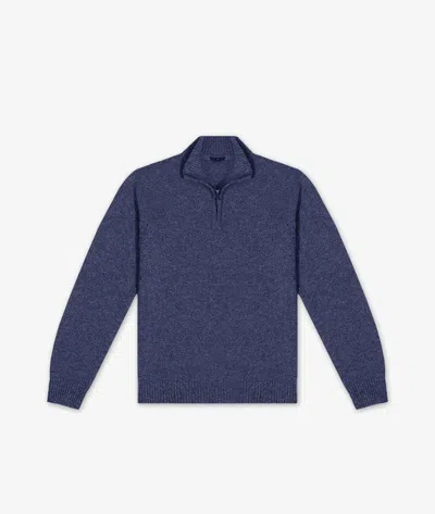 Larusmiani Half-zip Cashmere Sweater Anversa Sweater In Blue