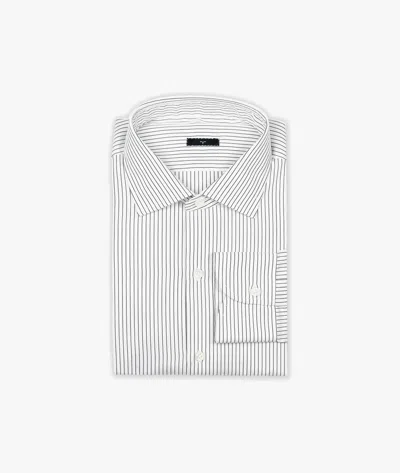 Larusmiani Handmade Shirt Mayfair Shirt In Black/white