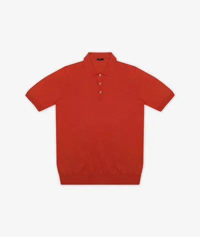 Larusmiani Ischia Polo Sweater In Red