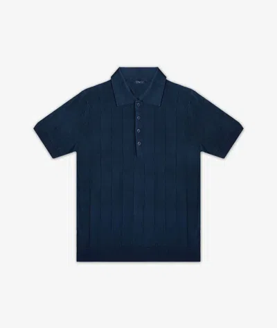 Larusmiani Linen And Cotton Polo Saint Tropez Sweater In Blue