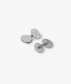 Larusmiani Oval Plain Cufflinks With Engraved Symbols Cufflinks In Silver