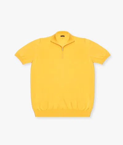 Larusmiani Paul T-shirt With Zip Sweater In Yellow