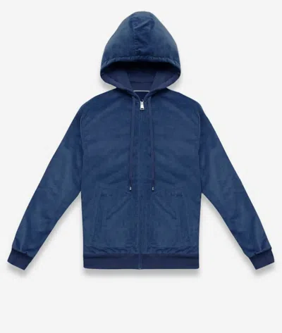 Larusmiani Sea Island Tracksuit Hoodie Babe Fleece In Midnightblue