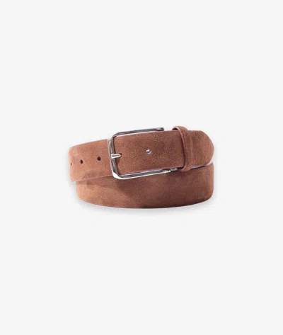 Larusmiani Suede Leather Belt Belt In Brown