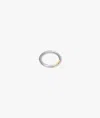 Larusmiani Titanium And Gold Circle Key Holder Keyring In Neutral