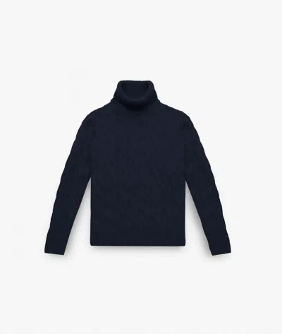 Larusmiani Turtleneck Sweater Col Du Pillon Sweater In Blue