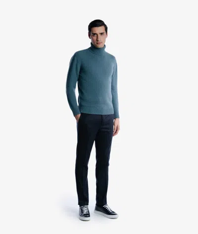 Larusmiani Turtleneck Sweater Diablerets Sweater In Teal