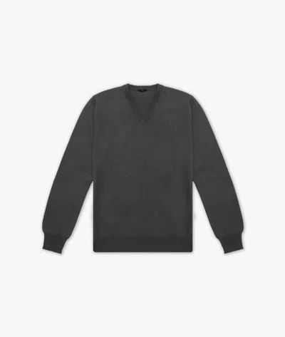 Larusmiani V-neck Sweater Bachelor Sweater In Dark Grey