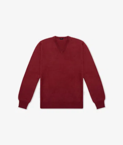 Larusmiani V-neck Sweater Bachelor Sweater In Dark Red