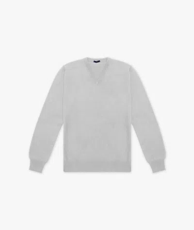 Larusmiani V-neck Sweater Bachelor Sweater In Ivory