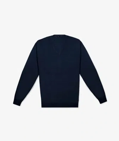Pre-owned Larusmiani V-neck Sweater 'pullman' Sweater In Blue