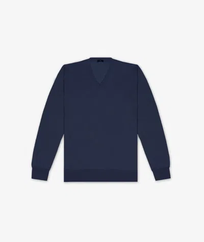 Larusmiani V-neck Sweater Bachelor Sweater In Dark Blue