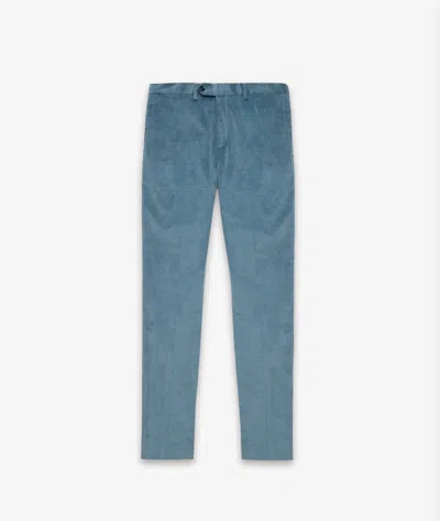 Larusmiani Velvet Trousers Howard Pants In Lightblue