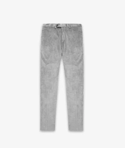 Larusmiani Velvet Trousers Howard Pants In Lightgray