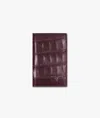 Larusmiani Vertical Alligator Card Holder Pesos Wallet In Darkred
