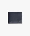 Larusmiani Horizontal Alligator Card Holder Capital Wallet In Navy