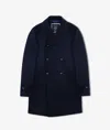 Larusmiani Wool And Cashmere Peacoat Denali Coat In Blue