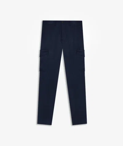 Larusmiani Wool Cargo Trousers Verbier Pants In Blue