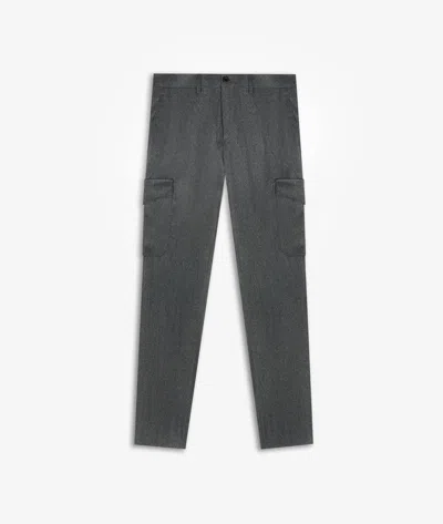 Larusmiani Wool Cargo Trousers Verbier Pants In Medium Grey