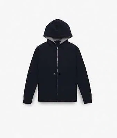 Pre-owned Larusmiani Zipper Hoodie Sasso Fratino Sweater In Blue