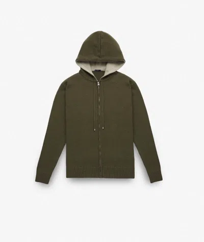 Larusmiani Zipper Hoodie Sasso Fratino Sweater In Green