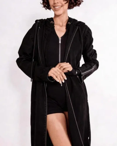 Las Loungewear Com-pressi-on Me Denim Hoodie In Black