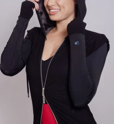 Las Loungewear Com-pressi-on Me Hybrid Hoodie In Black