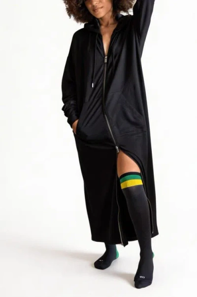 Las Loungewear The Lat/long Hoodie In Black