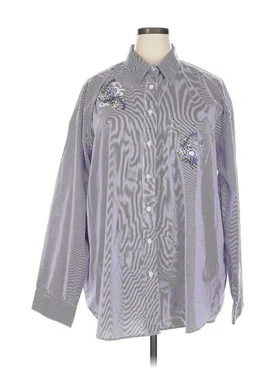 Pre-owned Las Olas Long Sleeve Blouse In Gray