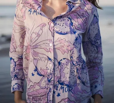 Las Surenas Amor Shirt In Blue