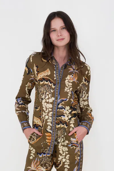 Las Surenas Bali Tiger Shirt In Green
