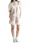 Las Surenas Balloon Puffed Sleeve Shirt In Greek Tiger White In White