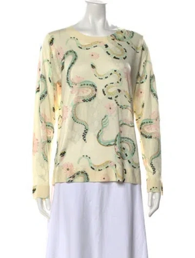 Pre-owned Las Surenas Cashmere Animal Print Sweater In Multicolor