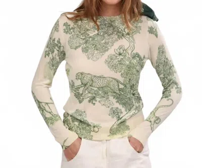 Las Surenas Cashmere Long Sleeve Sweater In Africa Green In Multi