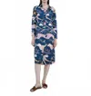 Las Surenas Cheetah Running Tunic In Blue In Multi