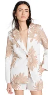 Las Surenas Greek Tiger White Blazer Greek Tiger White In Greek Tiger White