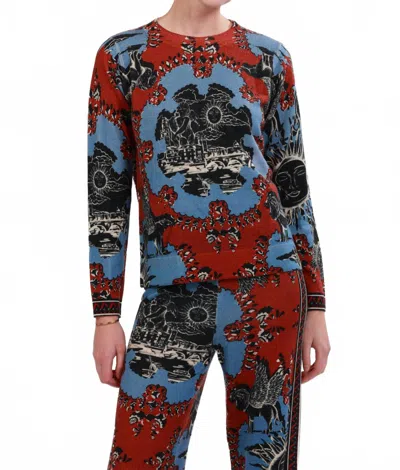 Las Surenas Italian Coast Sweater In Coast Red & Blue