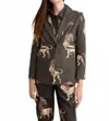 Las Surenas Lion Palms Blazer In Grey In Multi