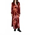 Las Surenas Lion Palms Long Dress In Red In Red