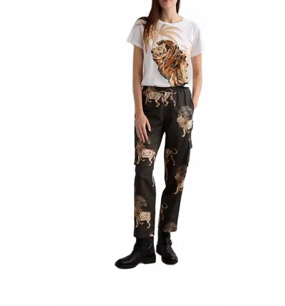 Las Surenas Lion Palms Pant In Black & Gold