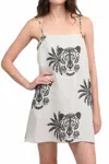 Las Surenas Mosaico Short Dress In Light Cream In Neutral